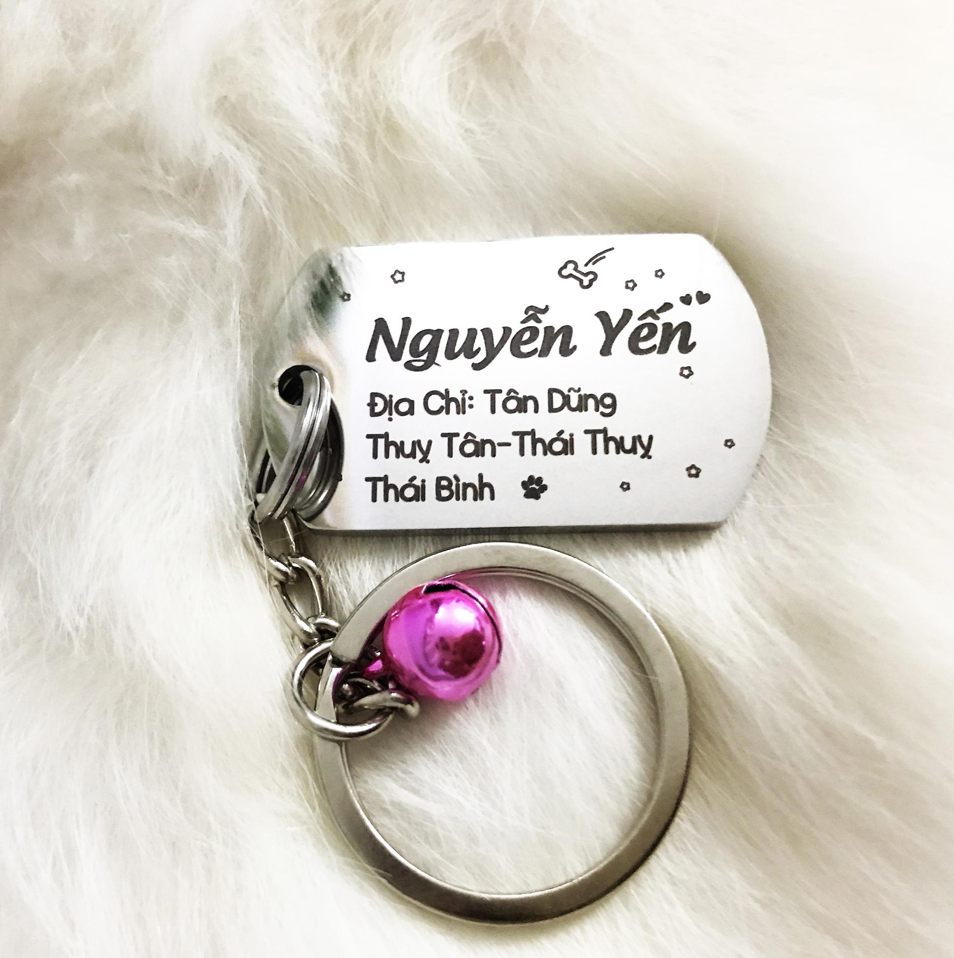 Bảng tên Dogtag - Inox (Tặng kèm chuông)