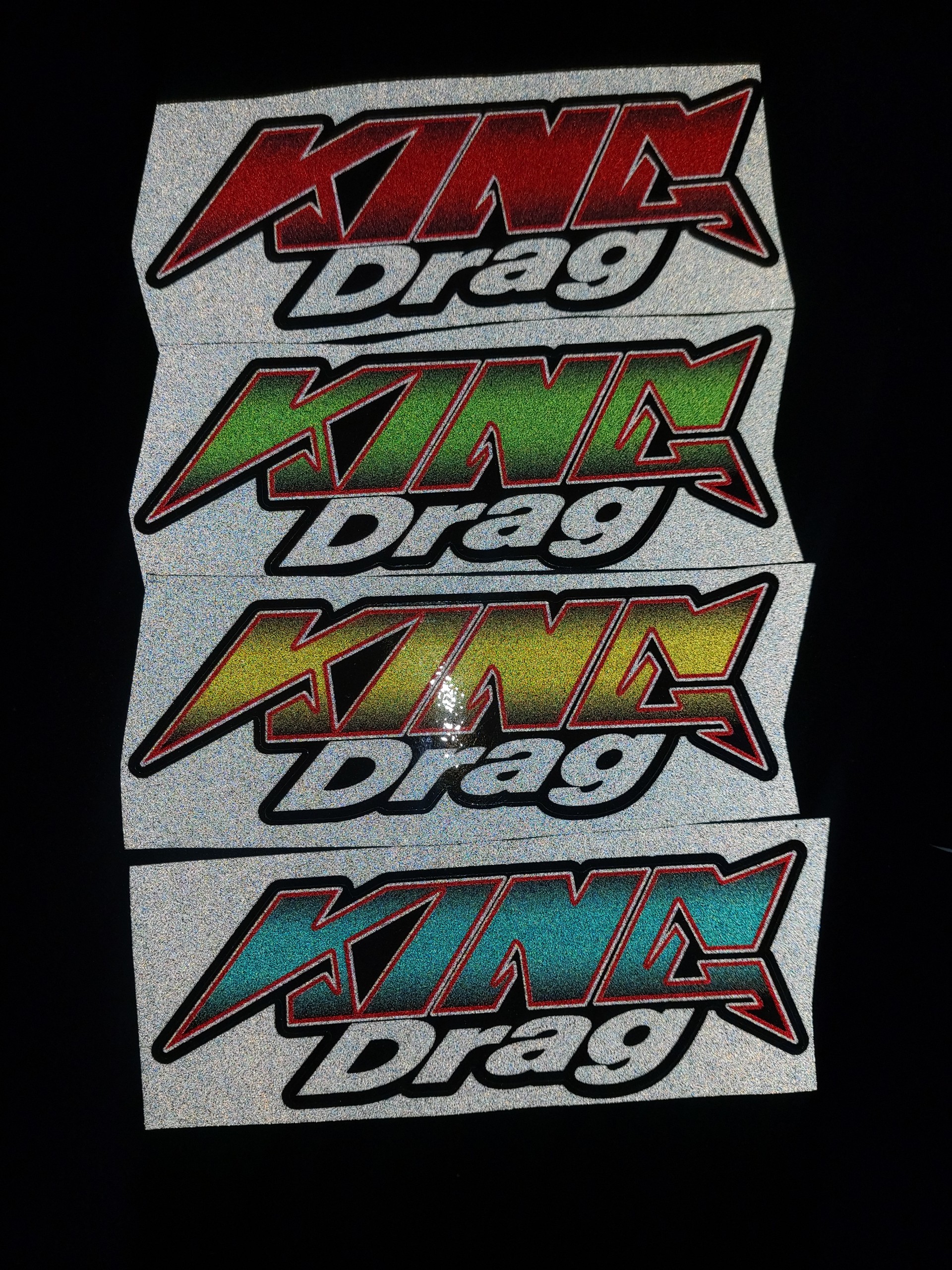 Tem logo kingdrag phản quang 4x11cm