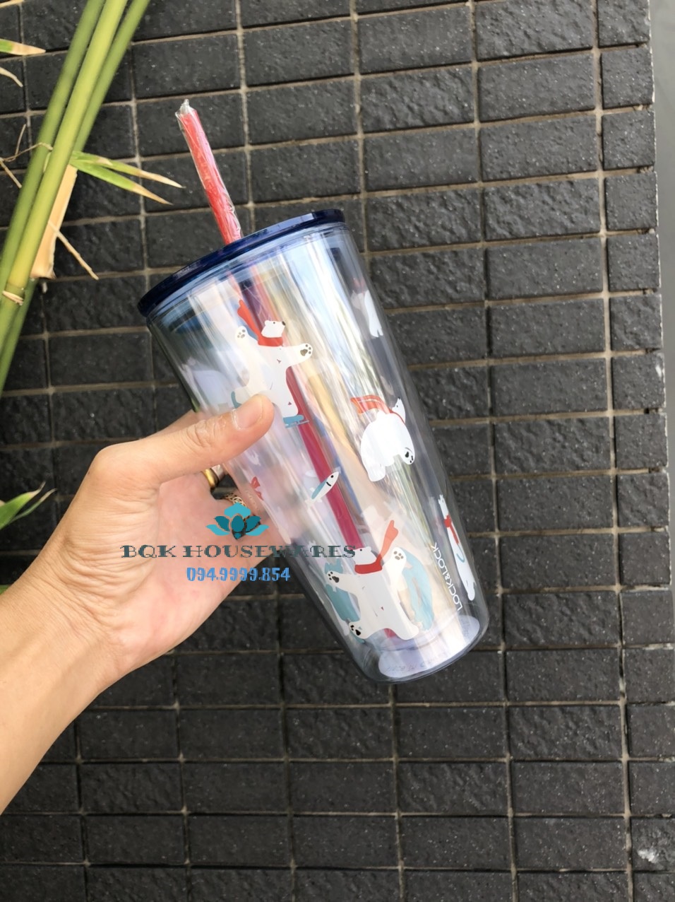 [HCM][ Lock&Lock ] Ly Nhựa Có Ống Hút Lock&Lock 750ml Hap507