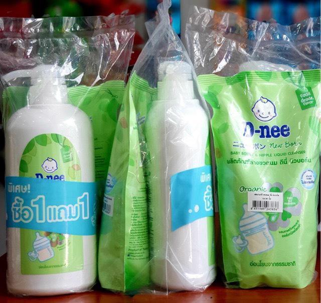 Combo nước rửa bình sữa Dnee 1 Chai 620ml & 1 Túi 600ml