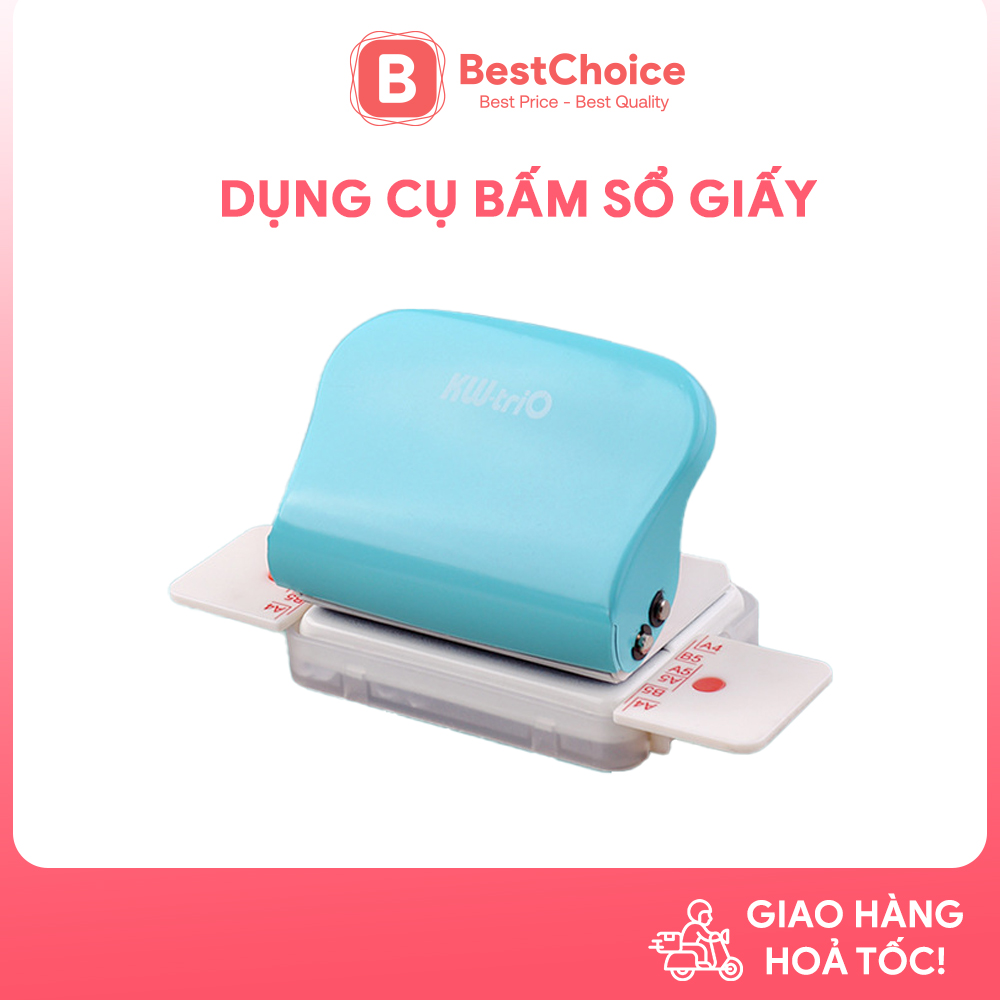 Dụng cụ bấm lỗ giấy sổ còng 20 26 30 lỗ a5 b5 a4 kw trio đục lỗ giấy | 99h9