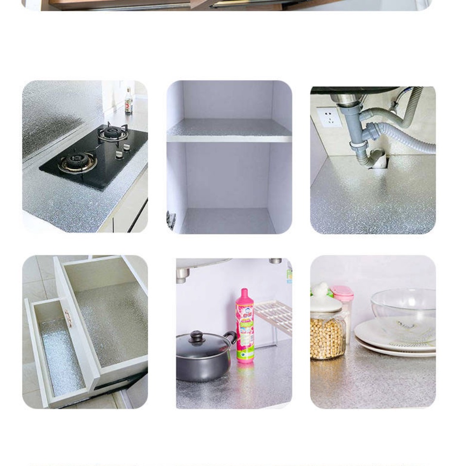 Cuộn Giấy Bạc Dán Bếp Dán Tường Cách Nhiệt Chống Thấm 2m*60cm