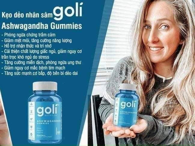 Kẹo dẻo nhân sâm Goli Ashwagandha 60 Gummies