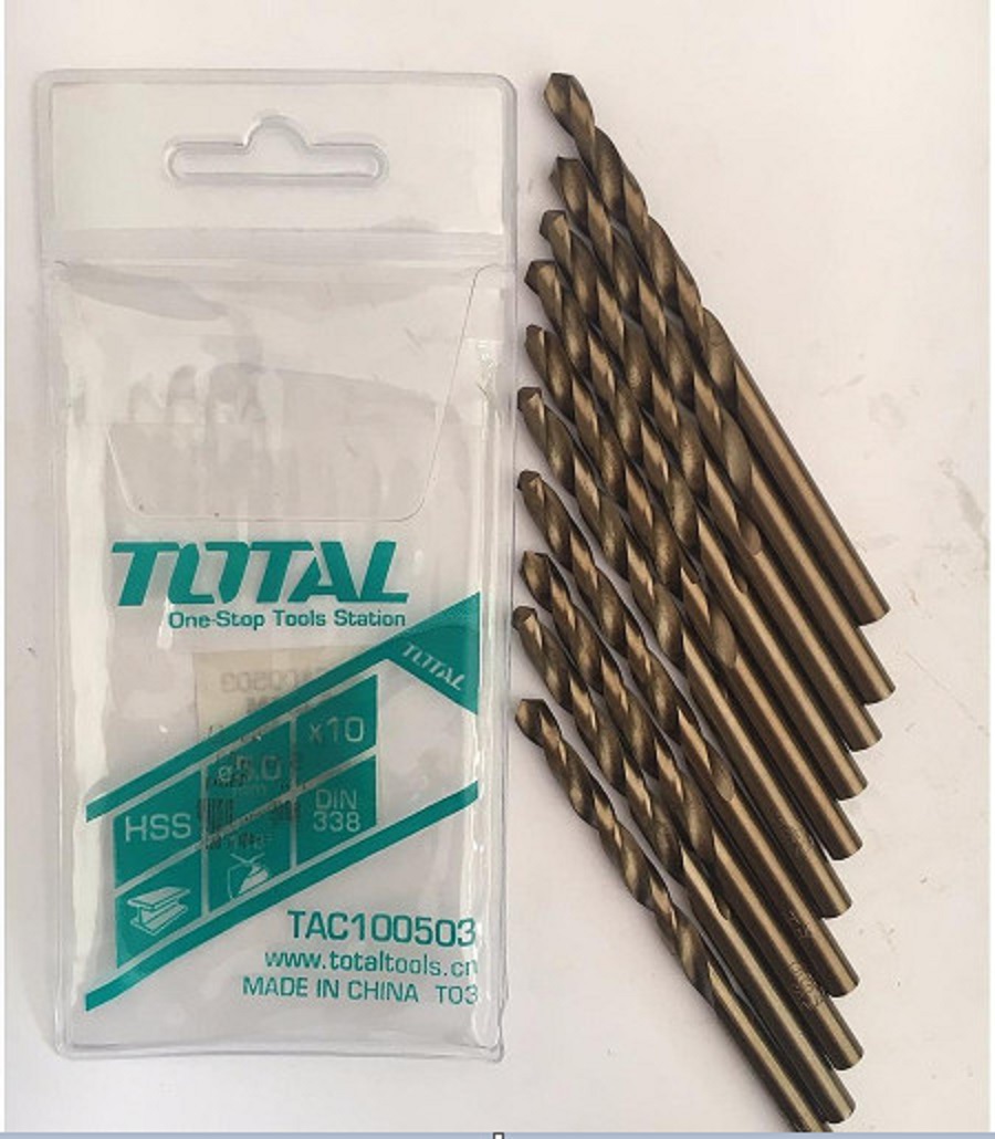 5.0mm bộ 10 mũi khoan sắt total tac100503