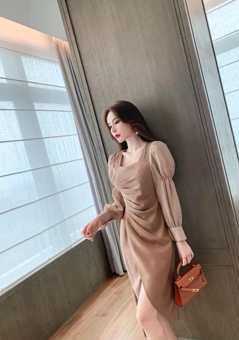 [HCM]Đầm dự tiệc đính kim sa xẻ tà cao cấp