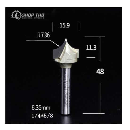 Mũi phay Arden 0405 đánh chỉ góc nhọn