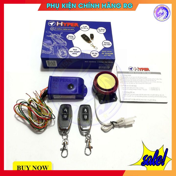 Khóa chỗng trộm chống cướp xe máy hyperion chính hãng msv bh 12 tháng