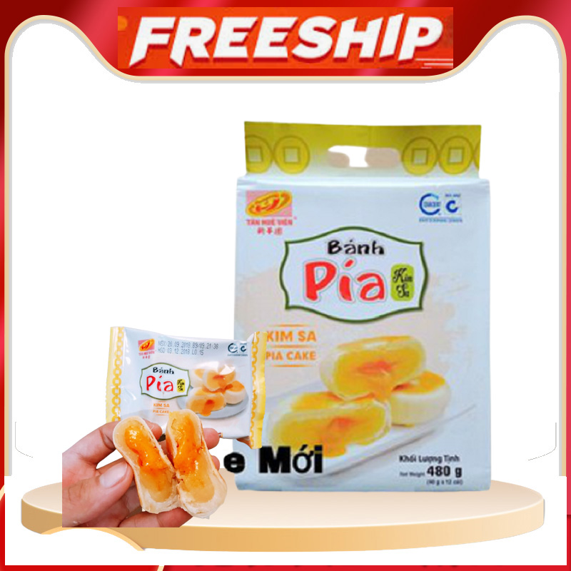 Bánh pía Kim Sa đậu xanh Trứng Muối Tan Chảy Tân Huê Viên Túi 12 cái - Cherrys store