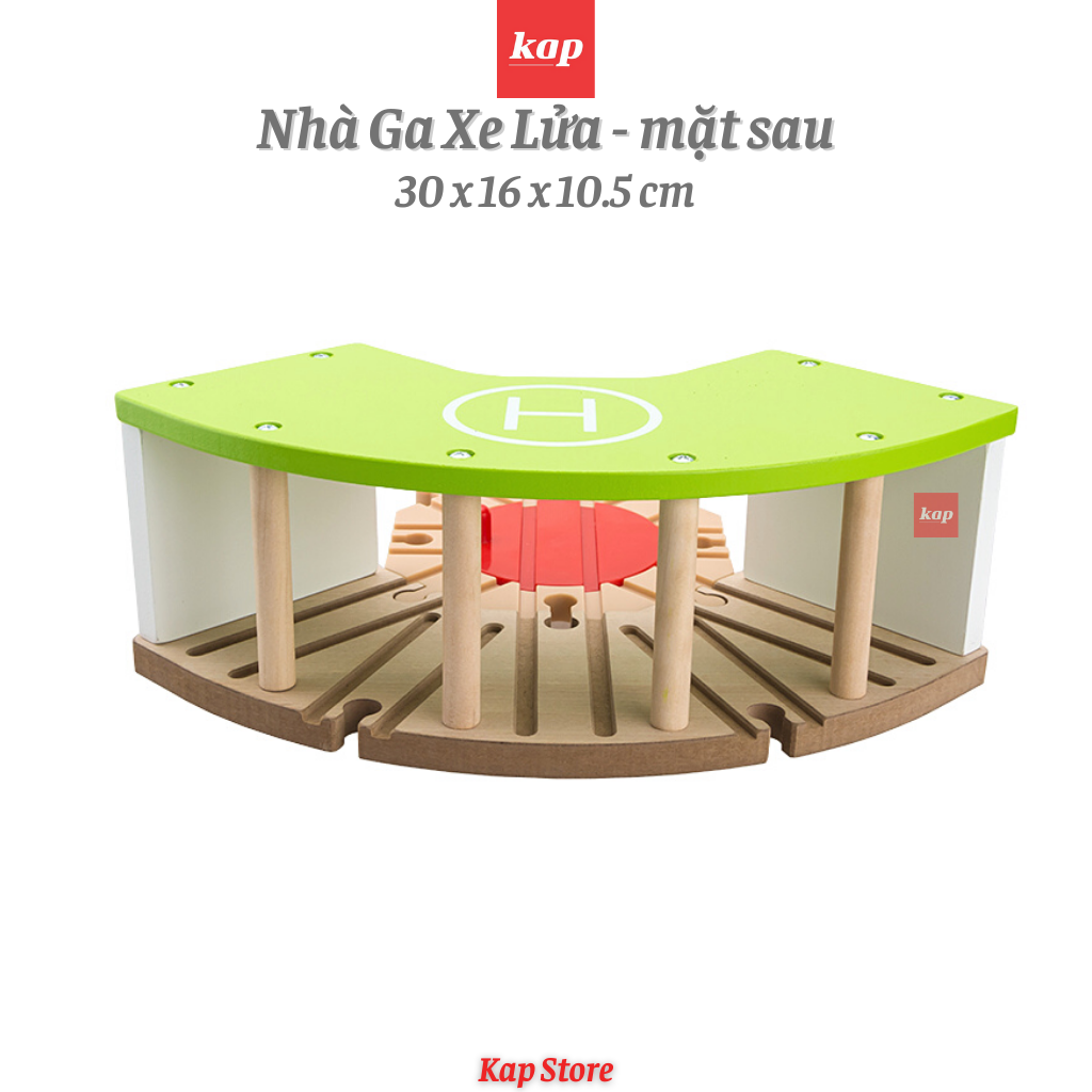 Nhà ga xe lửa, phụ kiện kết nối mô hình đường ray xe lửa gỗ