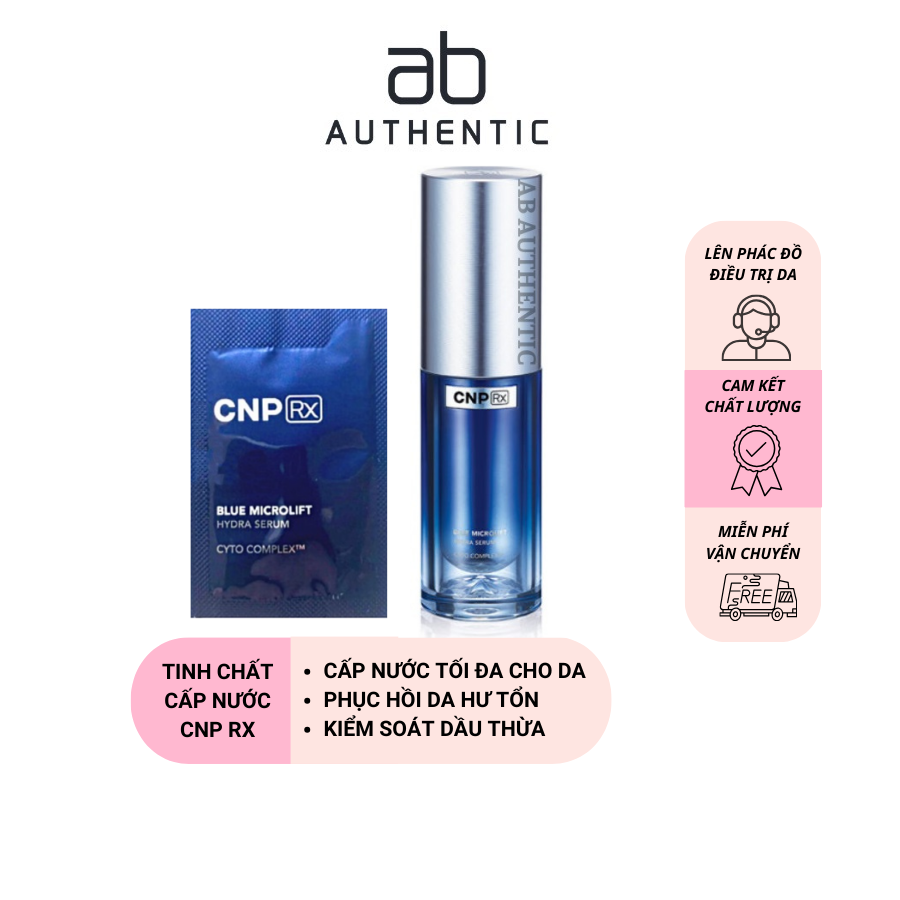 Combo 5 gói sample Tinh chất cấp nước,phục hồi da Blue Microlift Hydra CNP(Rx) serum - AB Authenic