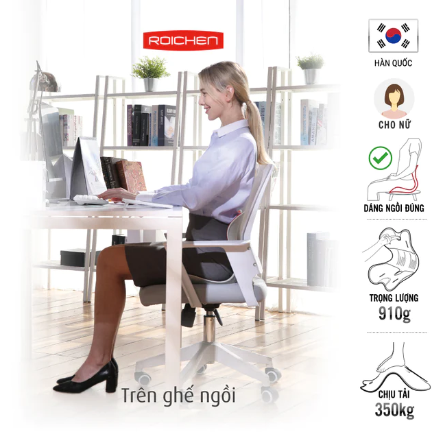 Giao hoả tốc 2h_Ghế chỉnh dáng ngồi đúng dành cho Nam, Nữ, Trẻ Em - Roichen Hàn Quốc (Made in Korea). Hàng chính hãng