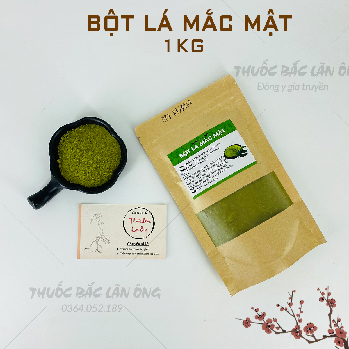 Bột lá mắc mật 1kg