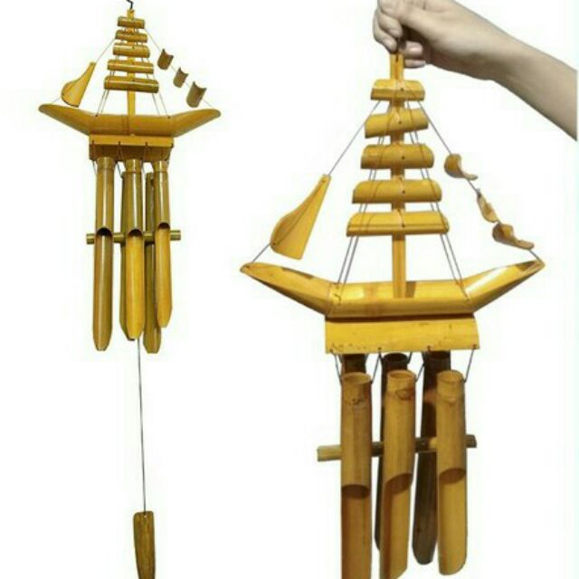 Chuông gió tre hình thuyền ( thuận buồm xuôi gió )