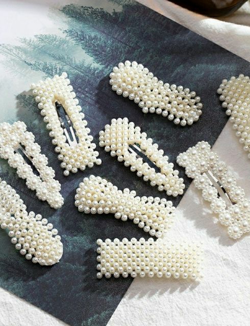 SET 5 KẸP TÓC MÁI ĐÍNH HẠT SIÊU DỄ THƯƠNG