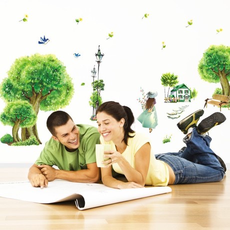 Decal Dán Tường Trang Trí Hình Cây Xanh