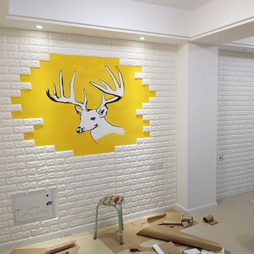 Xốp dán tường 3d màu trắng 70x77cm