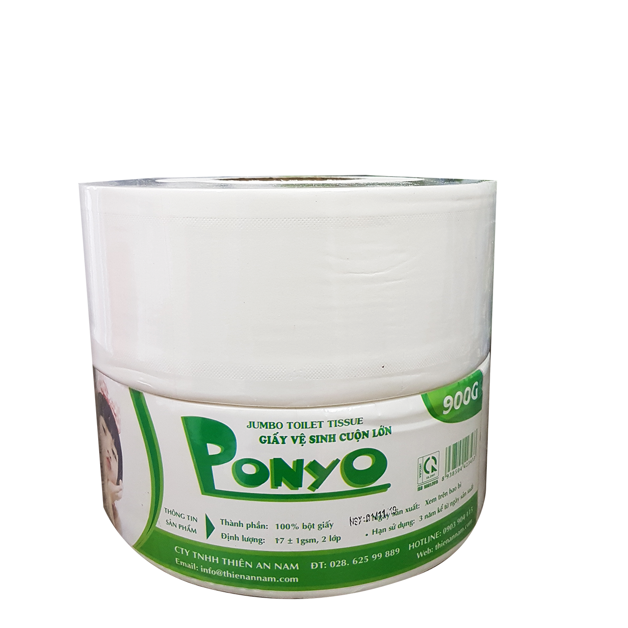 Combo (8 cuộn) giấy vệ sinh lớn 900g PONYO