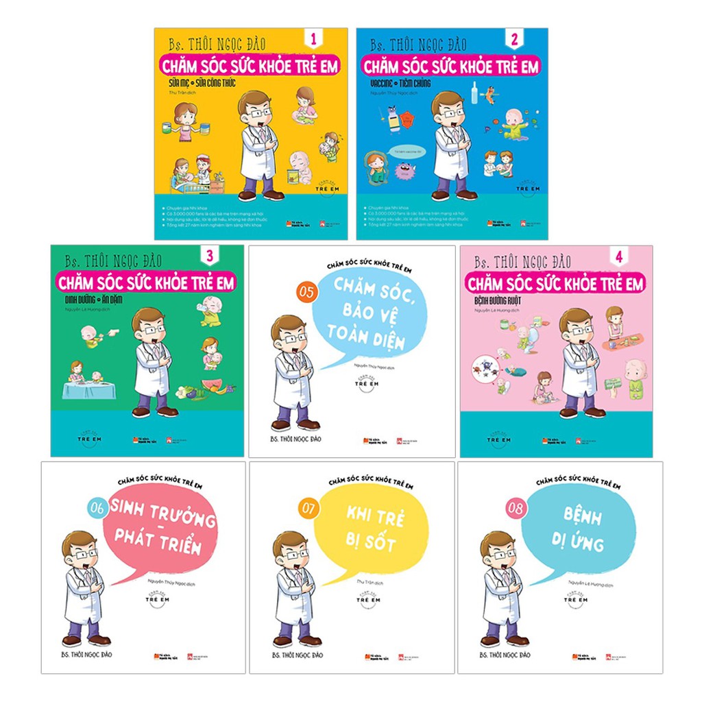 Sách - Combo Chăm Sóc Sức Khỏe Trẻ Em (8 Cuốn)- Mhbooks