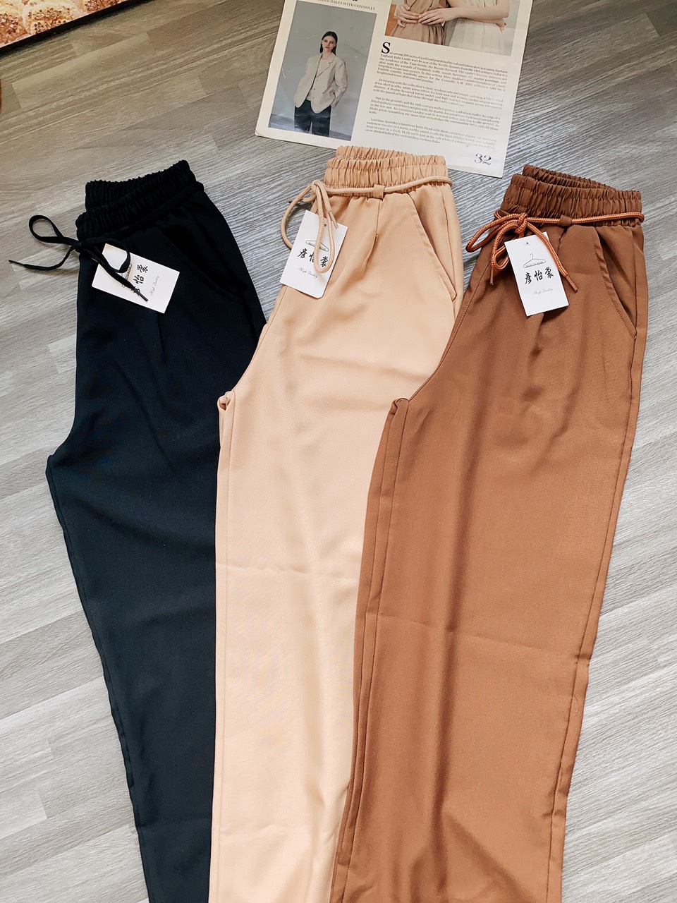 [HCM]Quần ống suông lưng cao vải tuyết mưa chất quá chất LZD4580