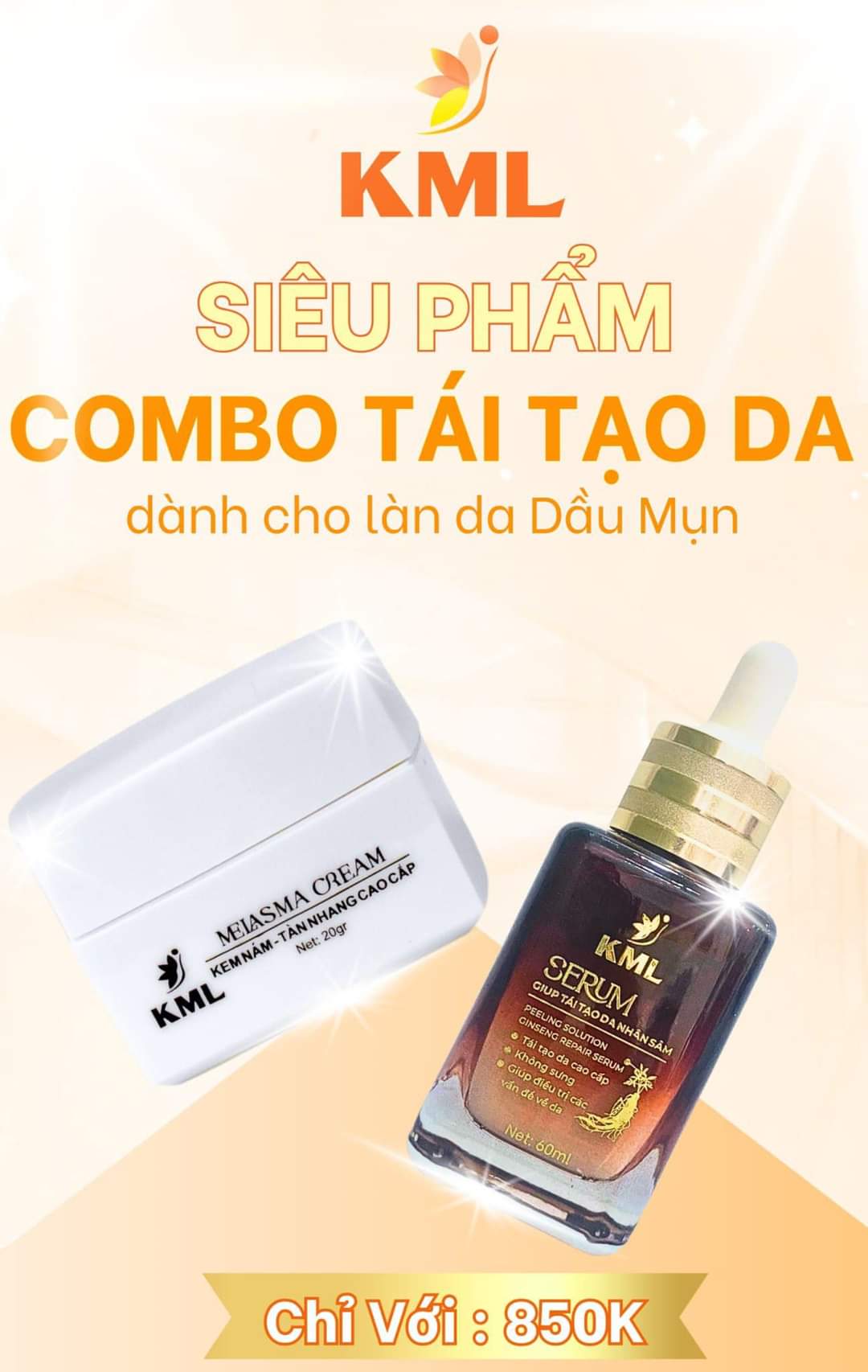 Combo tái tạo peel da KML