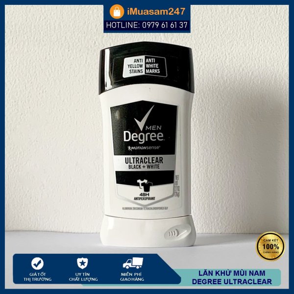 [HCM]Lăn khử mùi nam Degree Men MotionSense UltraClear Black White 76g hàng Mỹ hương thơm nam tính ngăn mùi hiệu quả suốt 48h