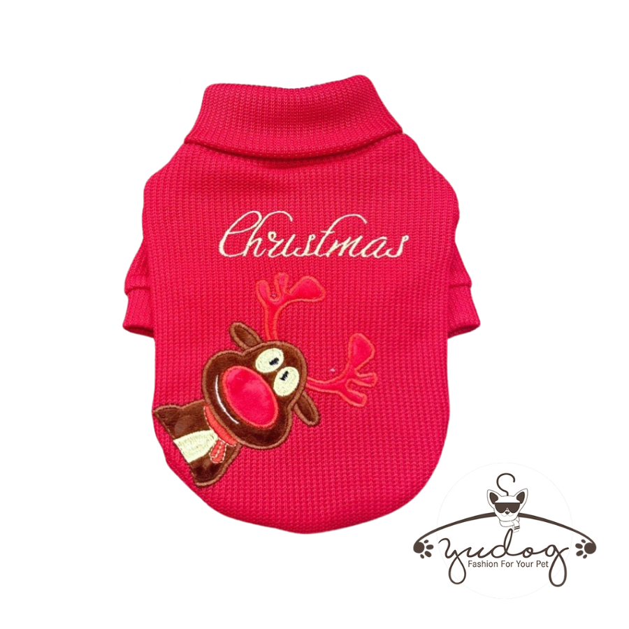 Áo cổ lọ Noel tuần lộc mặc cho chó mèo yudog