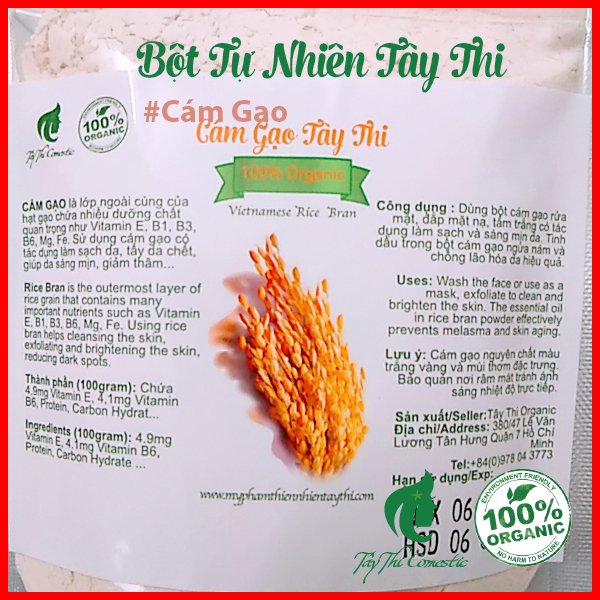 [HCM]Bột Cám Gạo Nguyên Chất Gói 100 gram