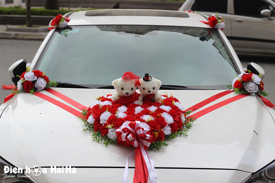 xhg-057 Địa chỉ bán bộ hoa kết xe cưới giá rẻ hồng đỏ hồng trắng