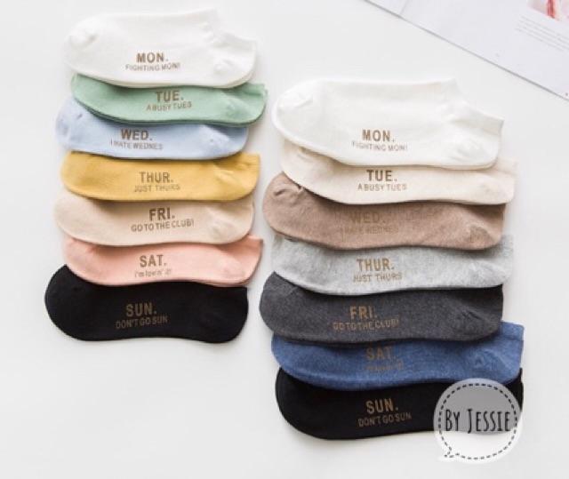[HCM]Set 7 đôi vớ Tất vớ đôi 7 ngày chất cotton đẹp mịn
