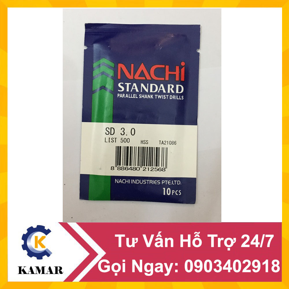 Mũi Khoan Nachi Từ 3.0 đến 3.9MM Hàng Chính Hãng