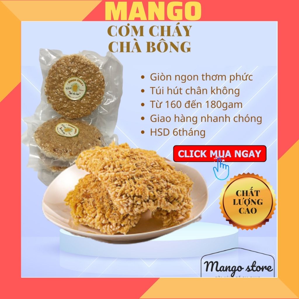 cơm cháy chà bông gói 200gr hút chân không MANGO