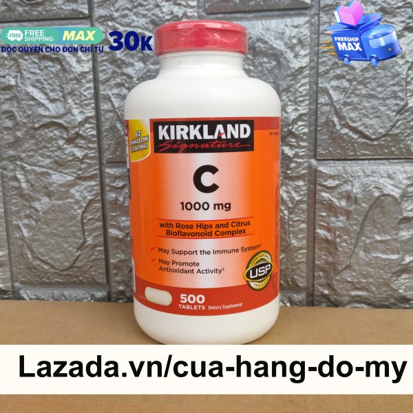 Viên uống Vitamin C 1000mg Kirkland Hộp 500 Viên - Tăng sức đề kháng - Cửa Hàng Đồ Mỹ nhập khẩu