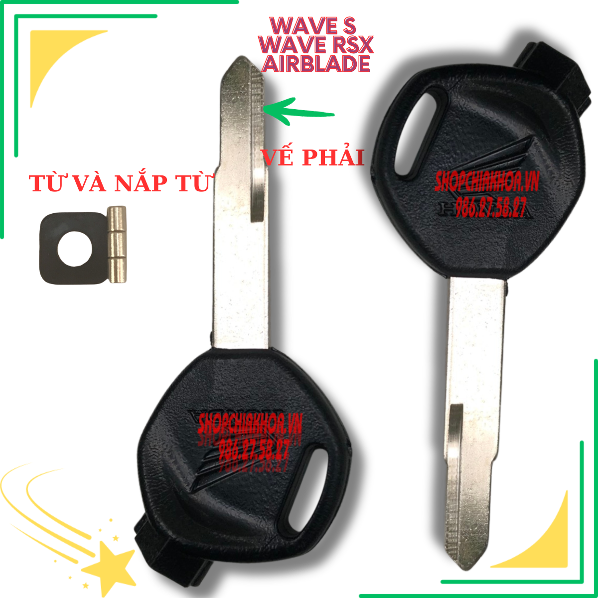 Chìa khóa từ 5 bi xe wave s, rsx, airblade( có bi từ đi kèm)