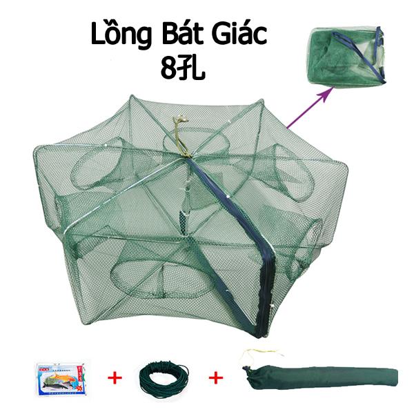 Lồng Bát Giác 8 Cửa Đa Năng + Tặng Mồi Dụ tôm,cua,cá