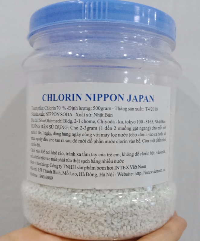 Hộp Clorin Nhật loại 500 gram dùng trong bể bơi CL500
