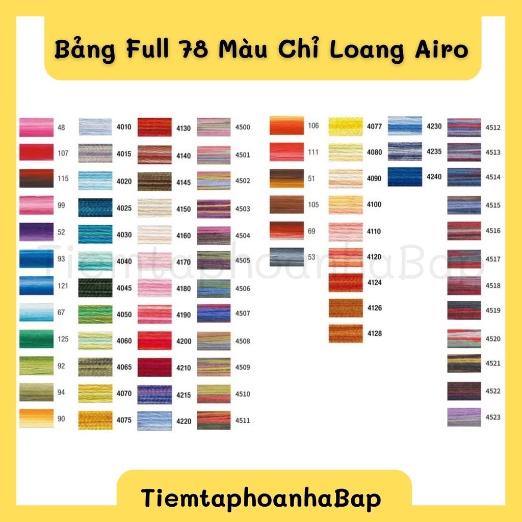 Chỉ Loang Airo Lẻ 1 Tép Full 78 Màu [INBOX CHỌN MÀU]