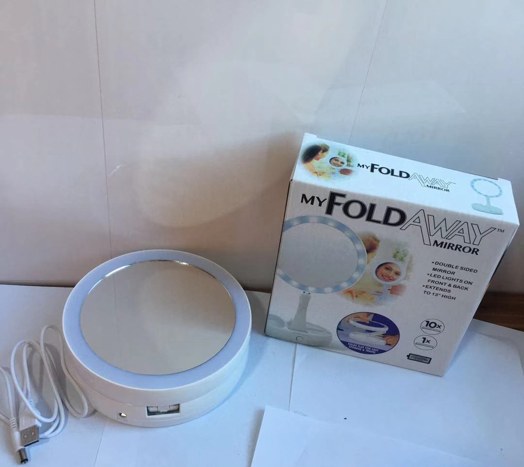 Gương Trang Điểm 2 Mặt Có Đèn Led Gấp Gọn