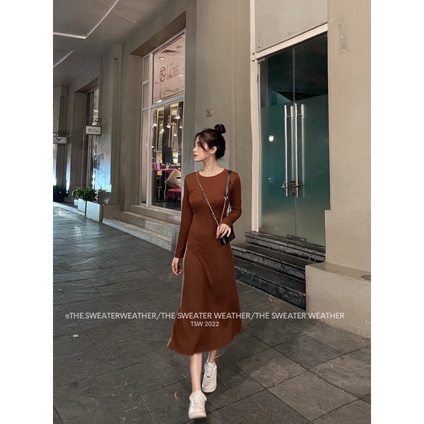 Váy maxi thun xoè dài tay- Vaydangdaichatthunzip188_P4