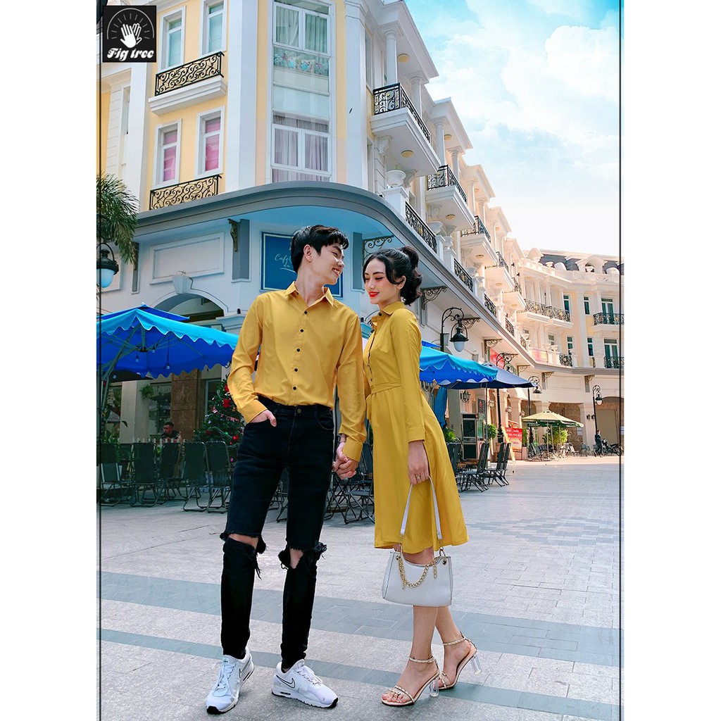 SƠ MI VÁY ĐÔI FIGTREE VÀNG SANG CHẢNH <3