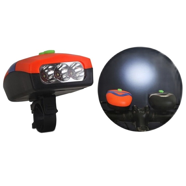 Đèn chiếu sáng dành cho xe đạp có còi sdgold chính hãng - đèn chiếu sáng 3 led có còi hú