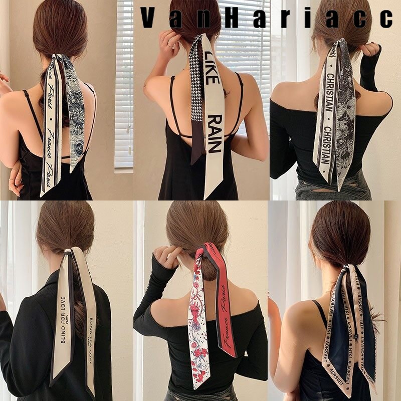 Dây Ruy Băng Buộc Tóc Bằng Vải Họa Tiết Đa Dạng Xinh Xắn Cho Nữ
