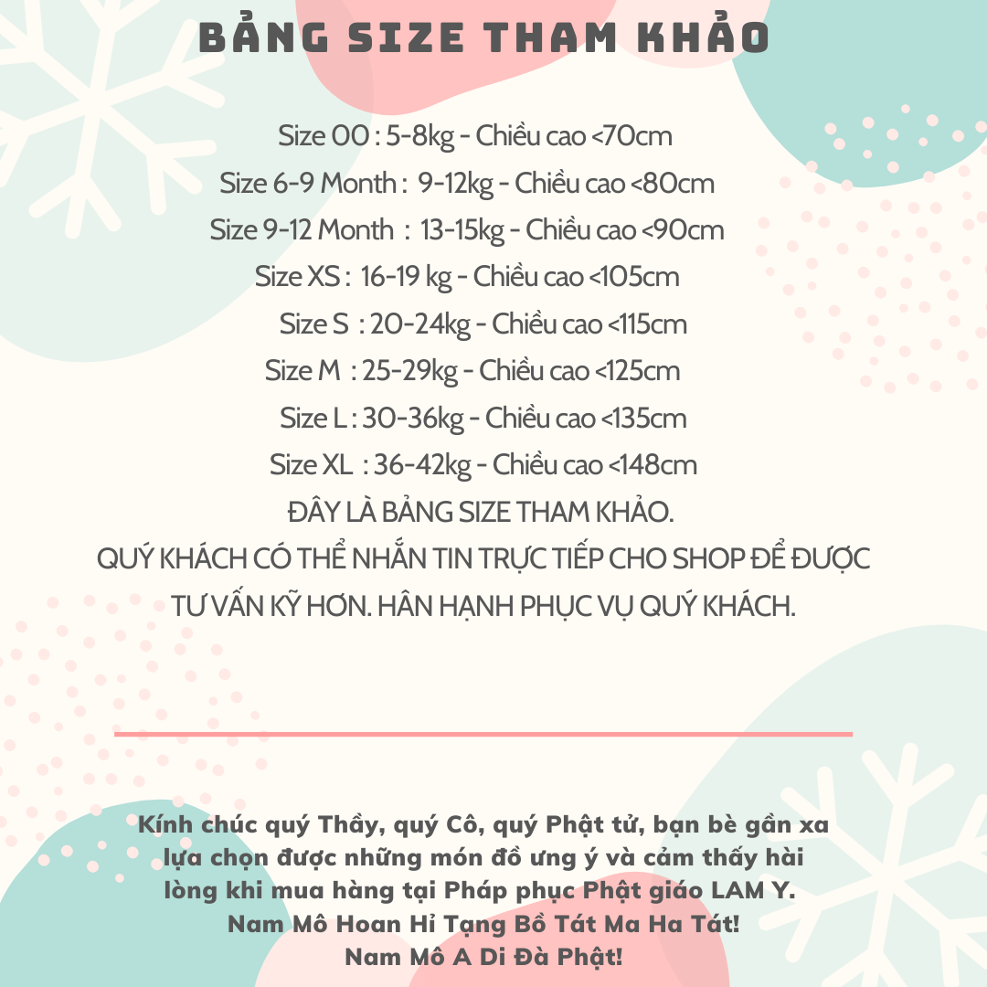 [HCM]Đồ lam đi chùa trẻ em Mẫu Hò vẽ