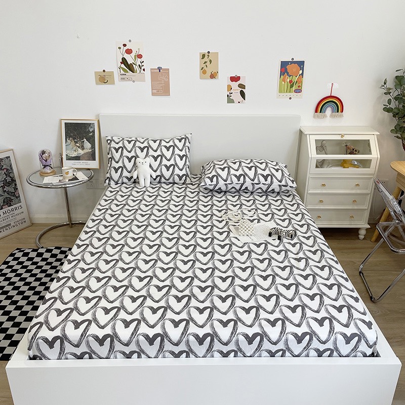 Bộ ga giường cotton 3D lidaco sét 3 món