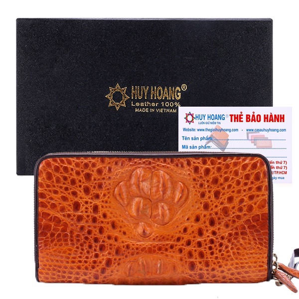Ví nữ da cá sấu nhiều ngăn màu vàng bò, đen, nâu đỏ, nâu đất HK3212-13-14-70