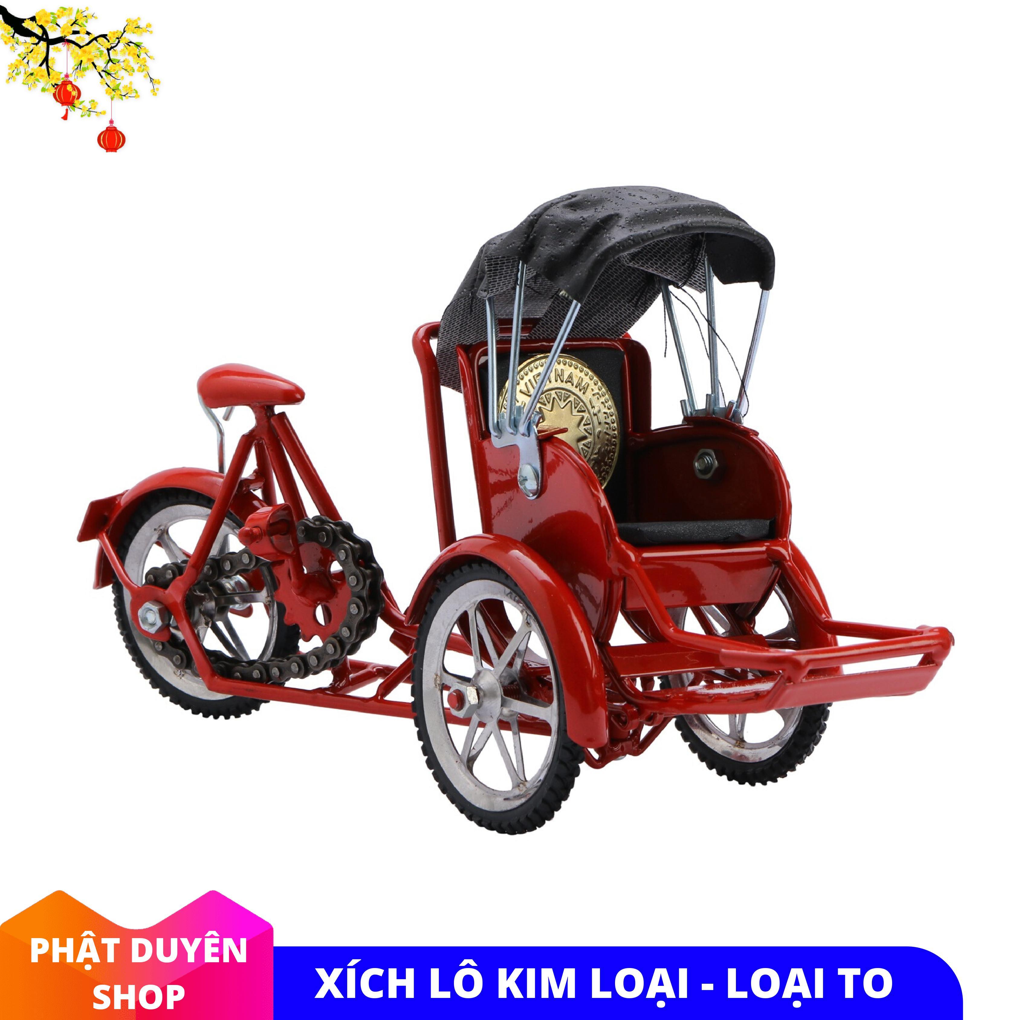 Mô hình xe xích lô sắt MIỄN SHIP ( màu đen , size nhỏ )