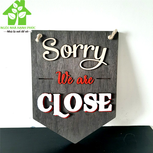 Bảng gỗ decor trang trí SHOP 🚀OPEN - CLOSE 2 MẶT🚀 (tặng kem móc treo tường)