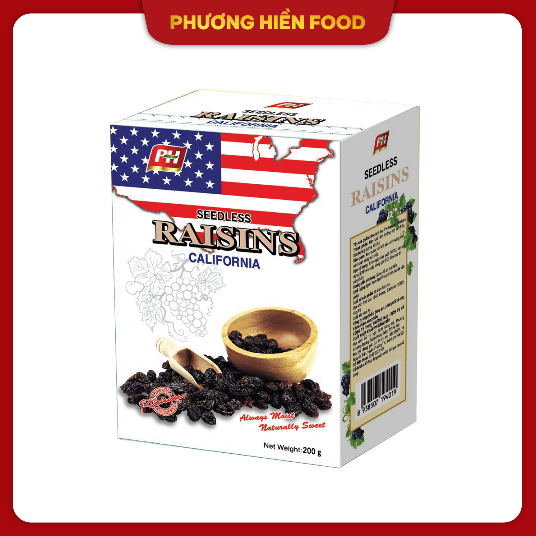 Nho khô đen nhập khẩu Mỹ Raisins 200g