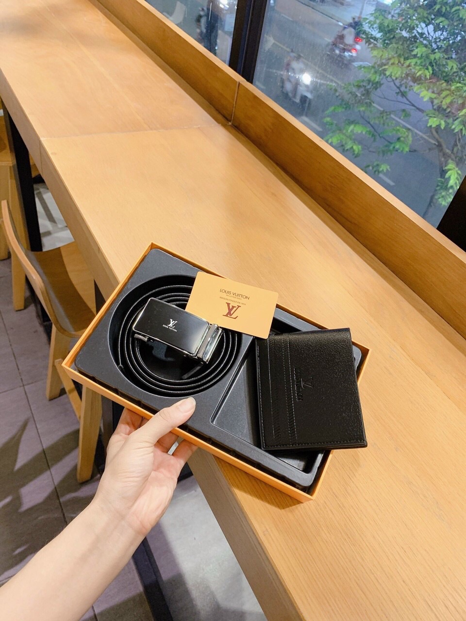 [HCM]Bộ thắt lưng và ví nam hiệu pedro full hộp