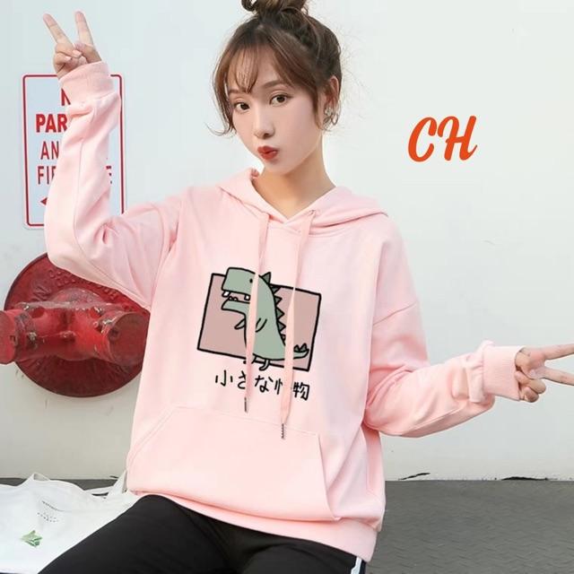 Áo  Hoodie Mũ In Khủng Long Thời trang (cute)