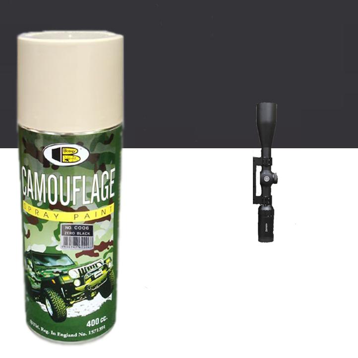 [Chính hãng] Sơn màu lính( Camouflage) Bosny - Zero black - 400ml Thái Lan